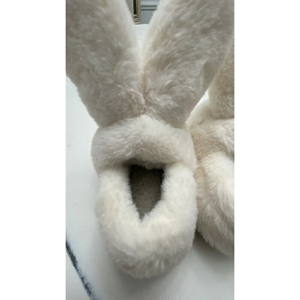 Toddler Size 2 Faux Fur Bunny Nonslip Cushion Insole Slippers Floral Easter